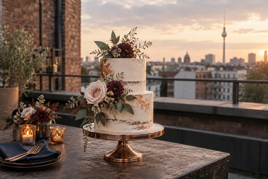 Hochzeitstorte · City Editorial · KI-generiertes Beispielmotiv