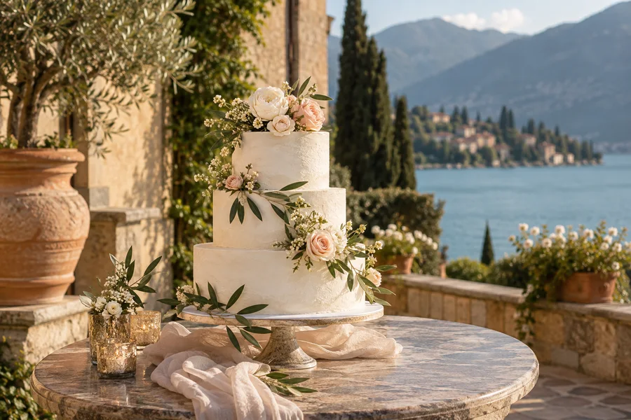 Hochzeitstorte · Mediterranean · KI-generiertes Beispielmotiv