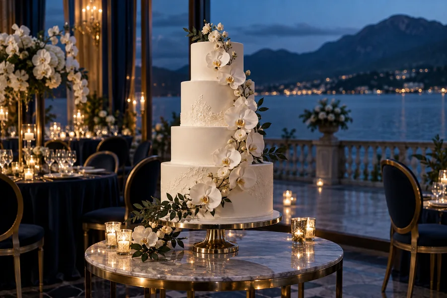 Hochzeitstorte · Navy Evening · KI-generiertes Beispielmotiv